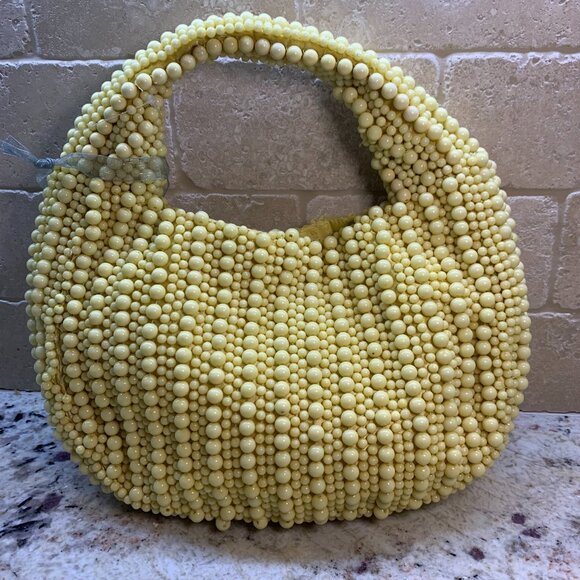 TIK TOK Beaded Yellow Evening Bag NWT - Picture 4 of 8